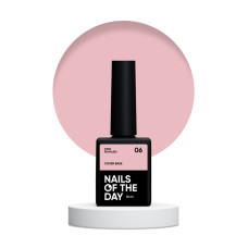 NAILSOFTHEDAY Cover base NEW 06 - półprzezroczysta nudowo-brzoskwiniowa baza hybrydowa, 10 ml